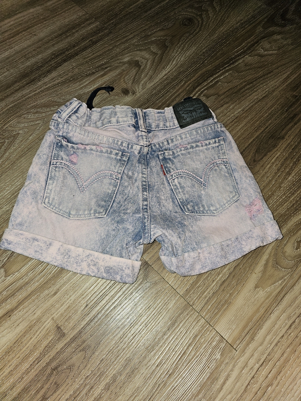 Levi's Pink Acid-Wash Kids Denim Shorts